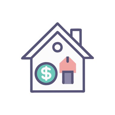 Dolar işareti vektör çizimi olan ev