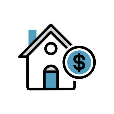 Emlak düz çizgi simgesi