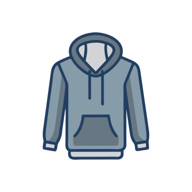 mavi ve siyah kapüşonlu izole edilmiş simge