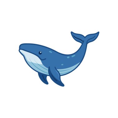 mavi balina karikatürü izole edilmiş simge