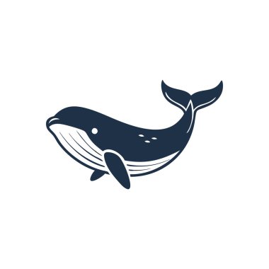 Balina hayvan balina deniz hayvanı okyanus vektör illüstrasyonu düz stil simgesi