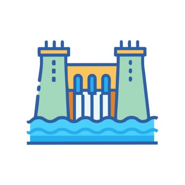 Kale kalesi ikon vektörü. Kale tabelası. renk sembolü çizimi