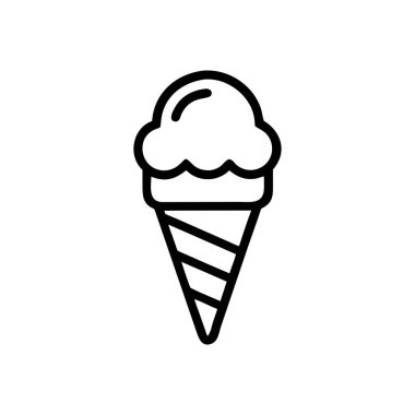 Dondurma ikonu vektörü. Taslak krema işareti. izole edilmiş sınır sembolü çizimi