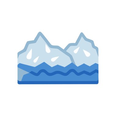 İzole edilmiş kar dağı ikonu. kış manzarası vektör illüstrasyonu