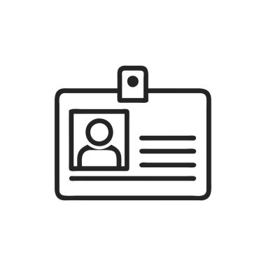 Beyaz arkaplanda izole edilmiş ince satır biçiminde kimlik simgesi