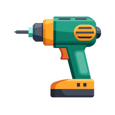 İnşaat matkabı simgesi, düz stil