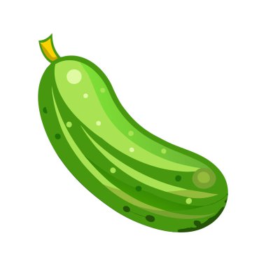 Yeşil salatalık, beyaz arkaplanda resimleme