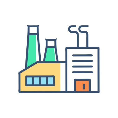 Fabrika ve fabrika işaretlerinin vektör çizimi