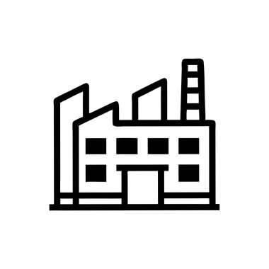 Web ve mobil uygulaması tasarımı, fabrika logo kavramı için beyaz arka plan üzerinde izole fabrika simge vektör