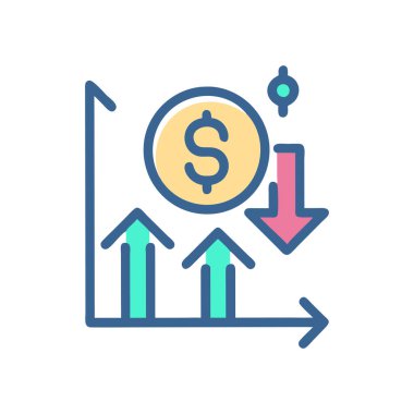 büyüme vektörü düz renk simgesi