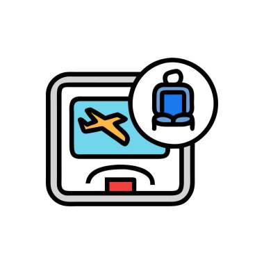 Uçuş bileti simgesi renk özet vektörü