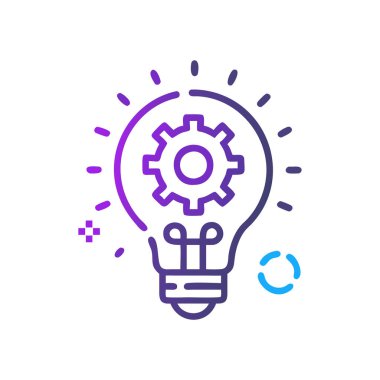 ampul ikonu tasarımı, yaratıcı iş çözümü yenilikçilik fikri ve yaratıcılık temalı vektör illüstrasyonu