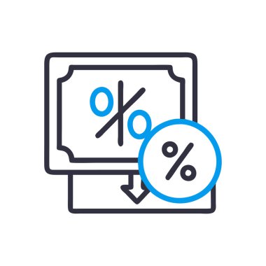 yüzde vektör ince çizgi simgesi