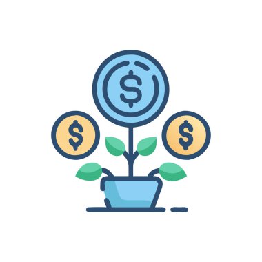 para büyüme renk çizgisi simgesi, simge, vektör