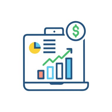 Beyaz arkaplanda analitik vektör simgesi