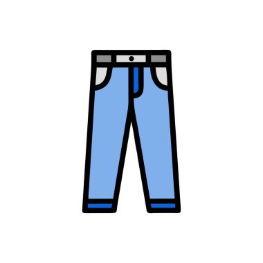 Pantolon ikonu vektörü. İzole edilmiş kontür sembolü çizimi için düz işaret.