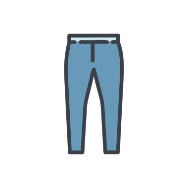 Pantolon simgesi vektörü. İzole edilmiş kontür sembolü gösterimi