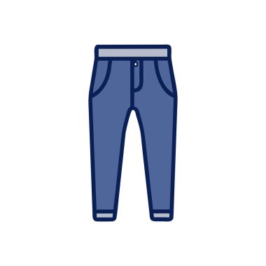 Pantolon simgesi vektörü. İnce çizgi işareti. İzole edilmiş kontür sembolü gösterimi