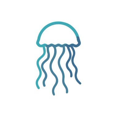 denizanası ikon vektör çizimi tasarımı