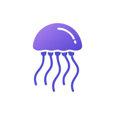 beyaz üzerinde denizanası vektör simgesi