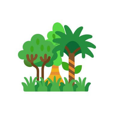 Ağaç simgesi. Düz dizayn. vektör grafiği