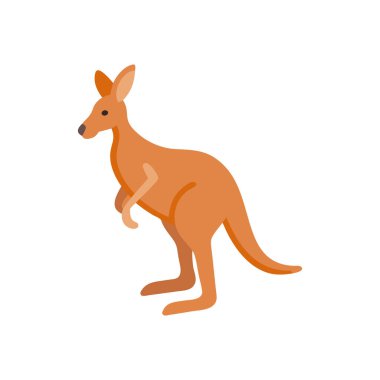 kanguru hayvan simgesi vektör çizimi