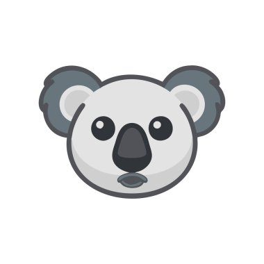 şirin koala baş ikon vektör illüstrasyon tasarımı