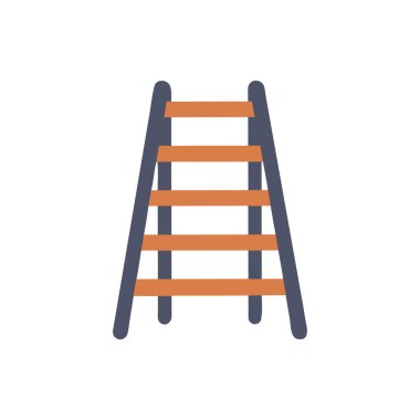 Şeffaf bir arkaplanda merdiven vektör çizimi. Birinci kalite semboller. Konsept ve grafik tasarım için ince çizgi simgesi.