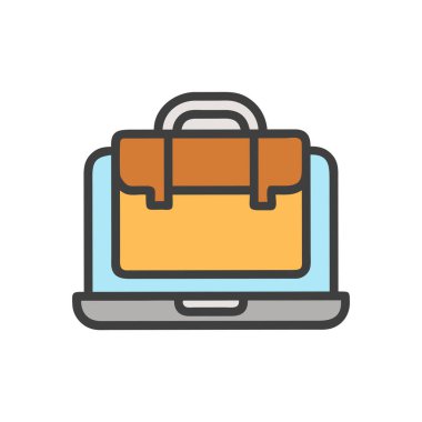 Dizüstü bilgisayar simgesi vektör çizimi