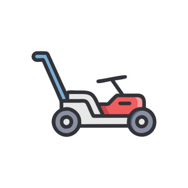 Scooter düz simgesinin vektör çizimi