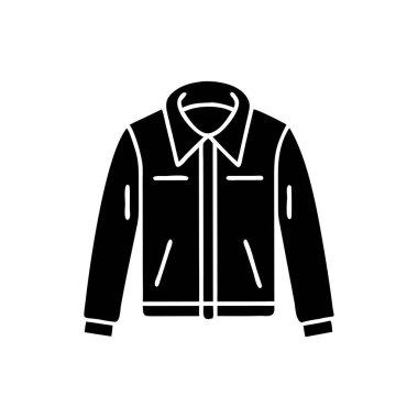 siyah ceket simgesi, düz stil