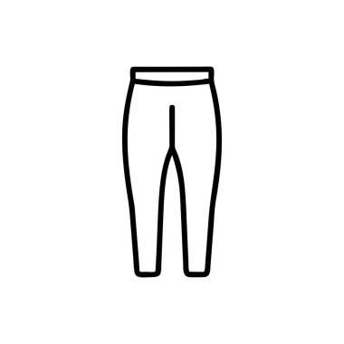 Pantolon simgesi vektörü. İnce çizgi işareti. İzole edilmiş kontür sembolü gösterimi