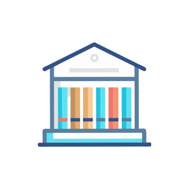 kitaplık ve kitap vektör simgesi