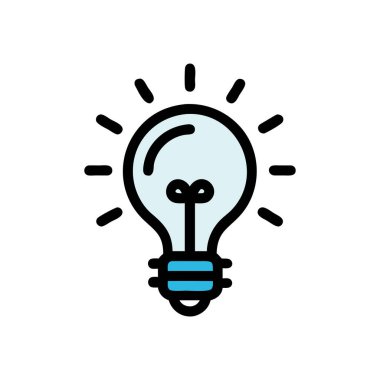 ampul vektörü düz renk simgesi