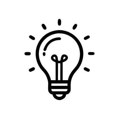 ampul vektörü ince çizgi simgesi