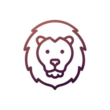 Aslan satırı simgesi, işaret, beyaz arka planda, düzenlenebilir vuruş illüstrasyon vektör