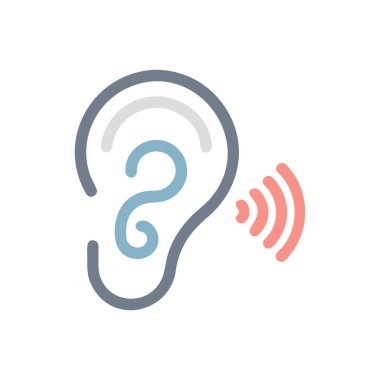 Kulak simgesinin vektör illüstrasyonu