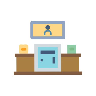 masaüstü bilgisayar vektör illüstrasyon tasarımlı bilgisayar masaüstü