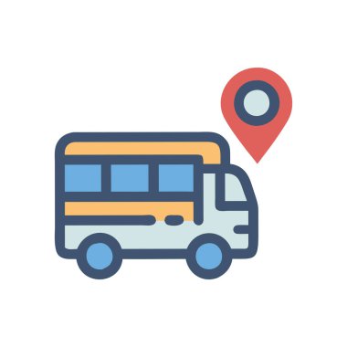 bus vektörü düz renk simgesi