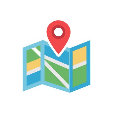 harita işaretleyici simgesi olan harita iğnesi