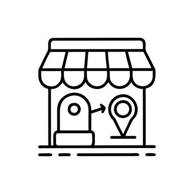 konum vektörü ince çizgi simgesi