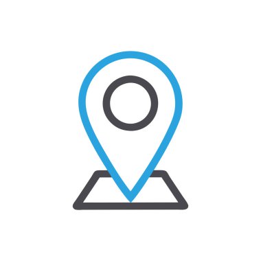 location vector line icon, sign, symbol on white background, editable strokes