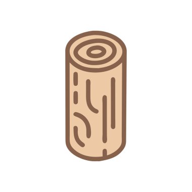 Ağaç kütüğü renk çizgisi simgesi. izole vektör ögesi.