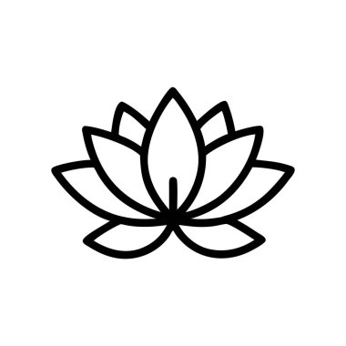 Lotus vektörü ince çizgi simgesi