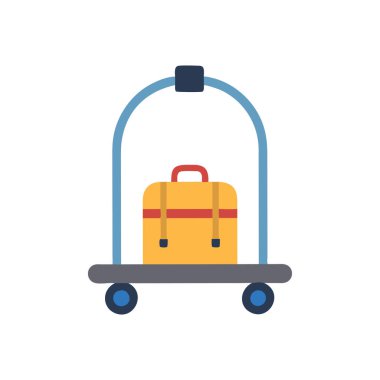 Web ve mobil uygulaması tasarımı, Bagaj logo kavramı için beyaz arka plan üzerinde izole Bagaj simge vektör