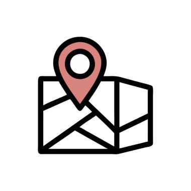 harita simgesi vektör illüstrasyonu