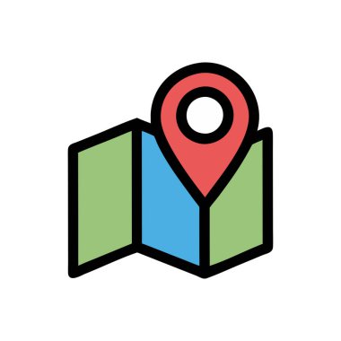 harita simgesi vektör illüstrasyonu