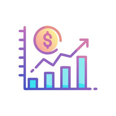 İş ve finans simgesinin vektör illüstrasyonu