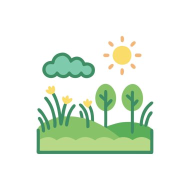 Yeşil çimenli manzara