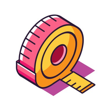 mezura simgesi vektörü. Ölçüm işareti çizgisi. izole edilmiş sınır sembolü çizimi